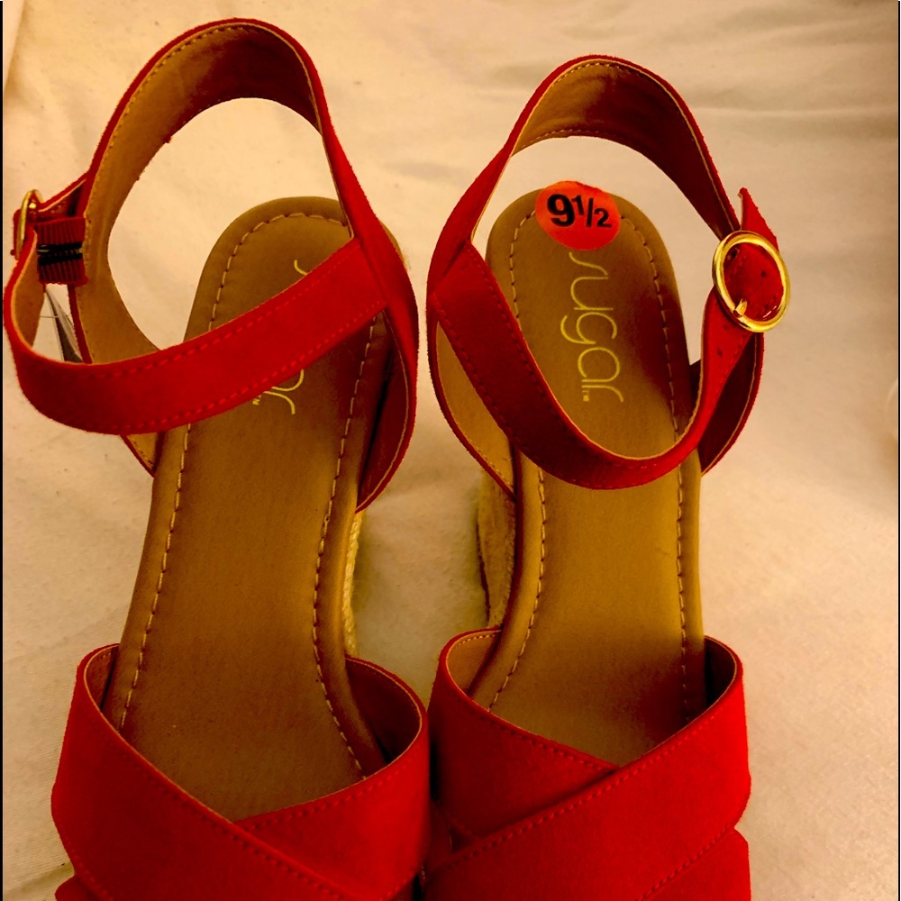 Red wedges Shoes